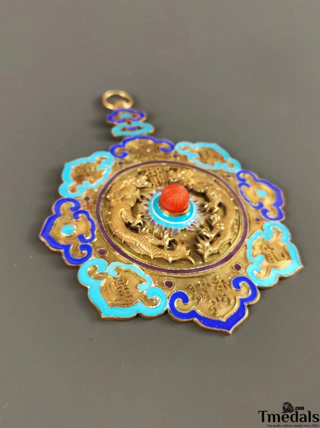 Chinese Qing Dynasty silver Order of the Double Dragon China Medal Badge detail view 4