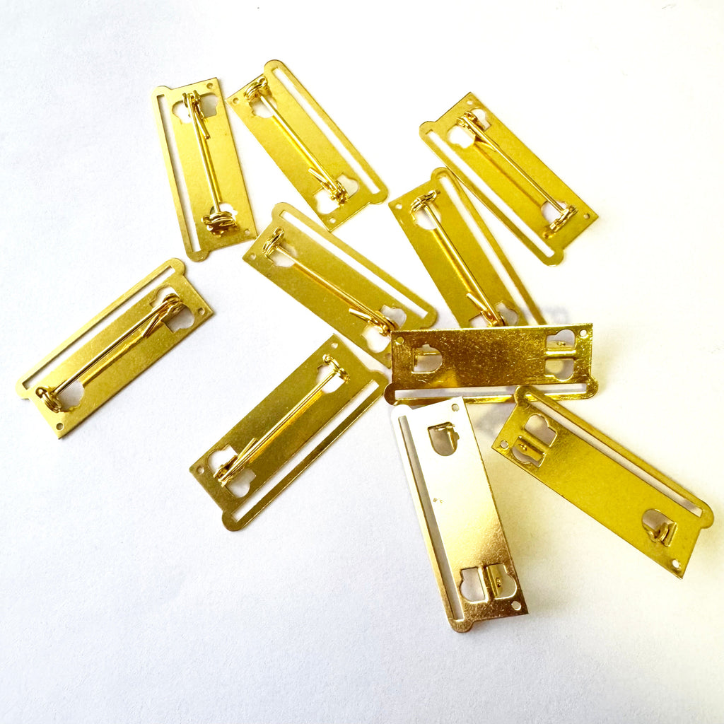 10× Medal Ribbon Mounting Bars Brooch Pin Fixing 1 Space, for 35-38 mm Ribbon Gold detail view 9