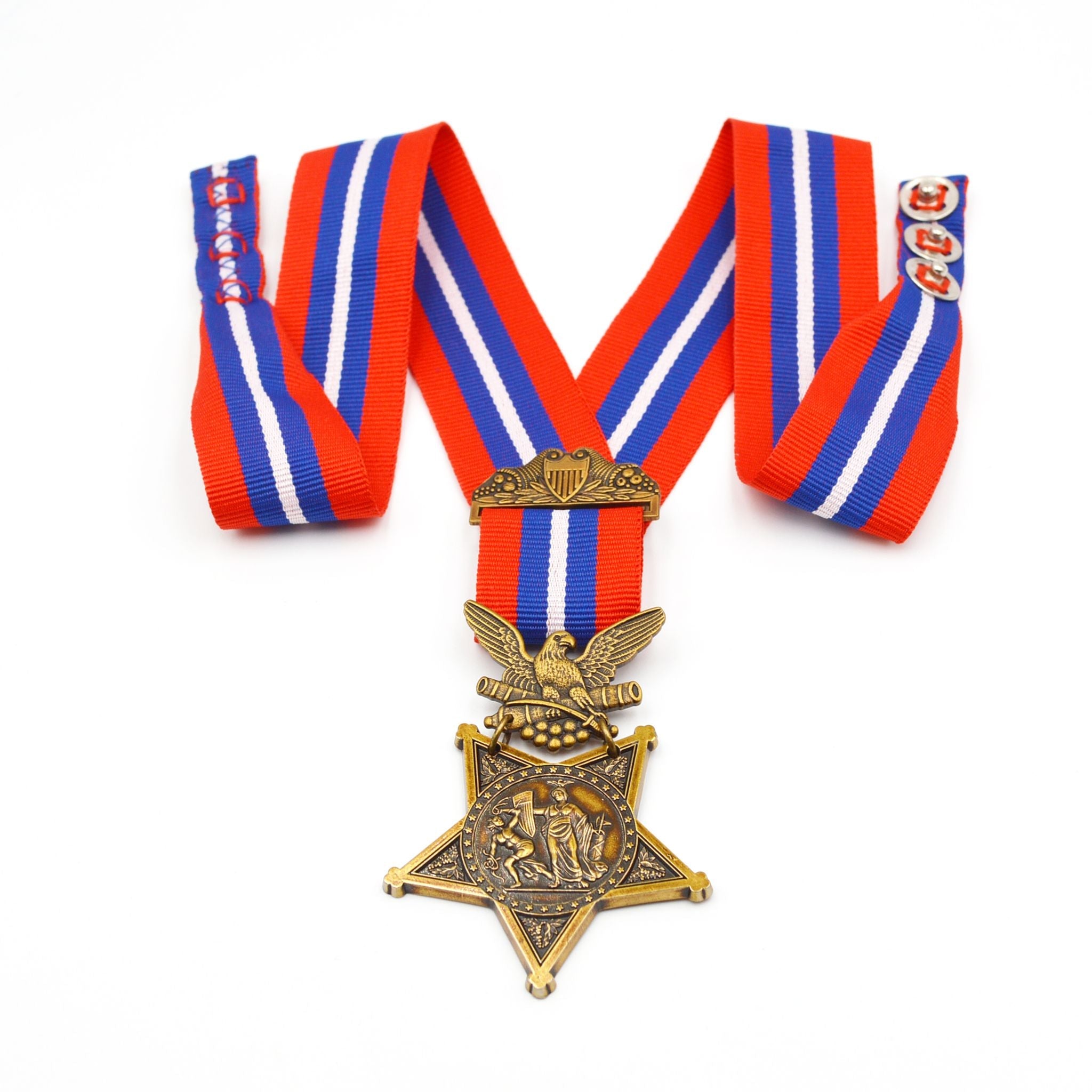 U.S. Medal of Honor Army 1896 – 1904 Type II Neck Ribbon Cravat – Full-Size Brass detail view 5