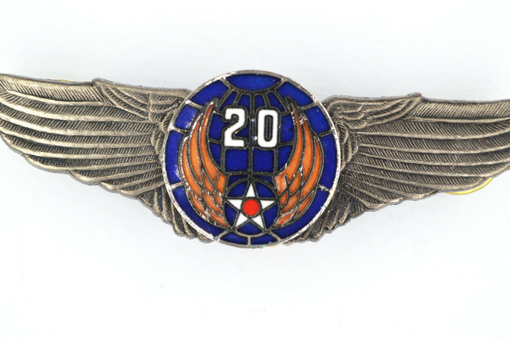 U.S. WWII 20th Air Force Wings Badge Pin Medal Enamel