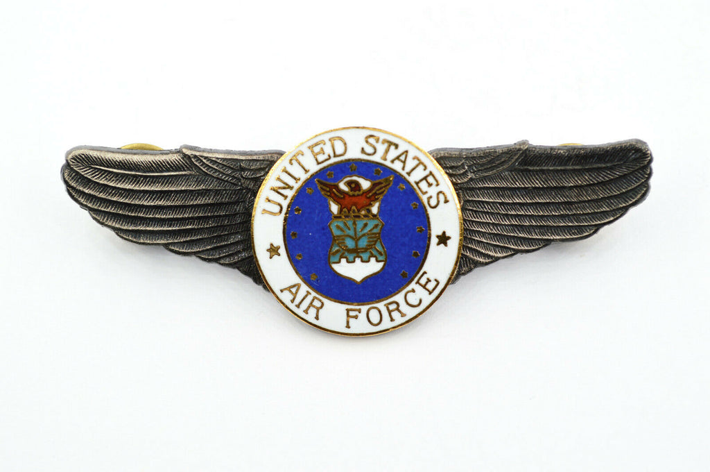 U.S. WWII Air Force Wings Badge Pin Medal Enamel