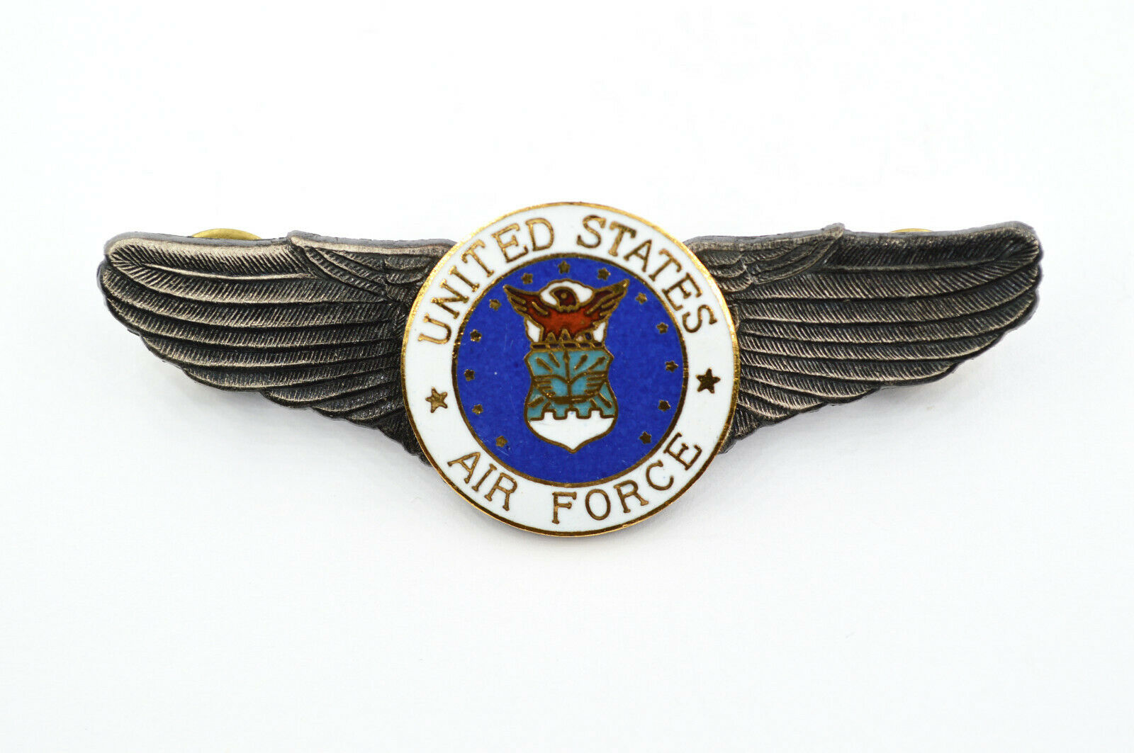 U.S. WWII Air Force Wings Badge Pin Medal Enamel