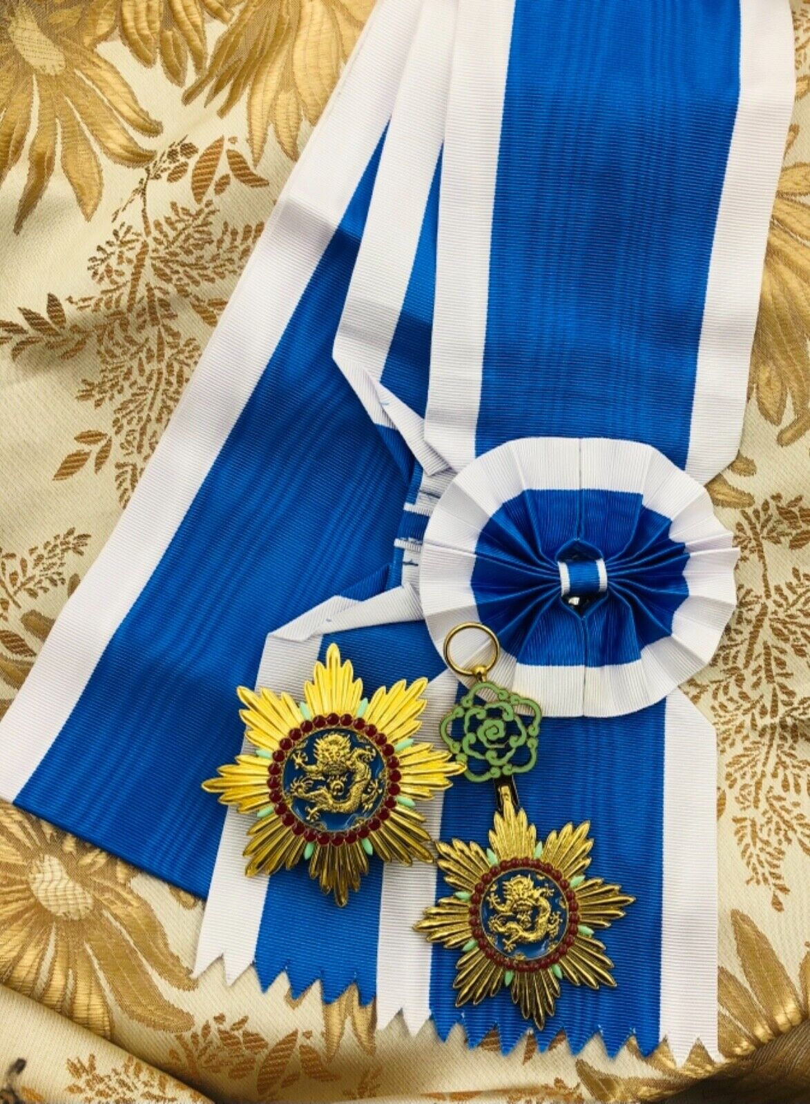 Order of the Illustrious Dragon Full Set with Sash – Japan Manchukuo China Medal reproduction