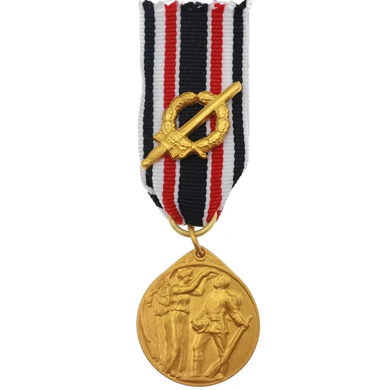 WWI German Veteran Medal Furs Vaterland 1914 Swords on Ribbon Suspension replica