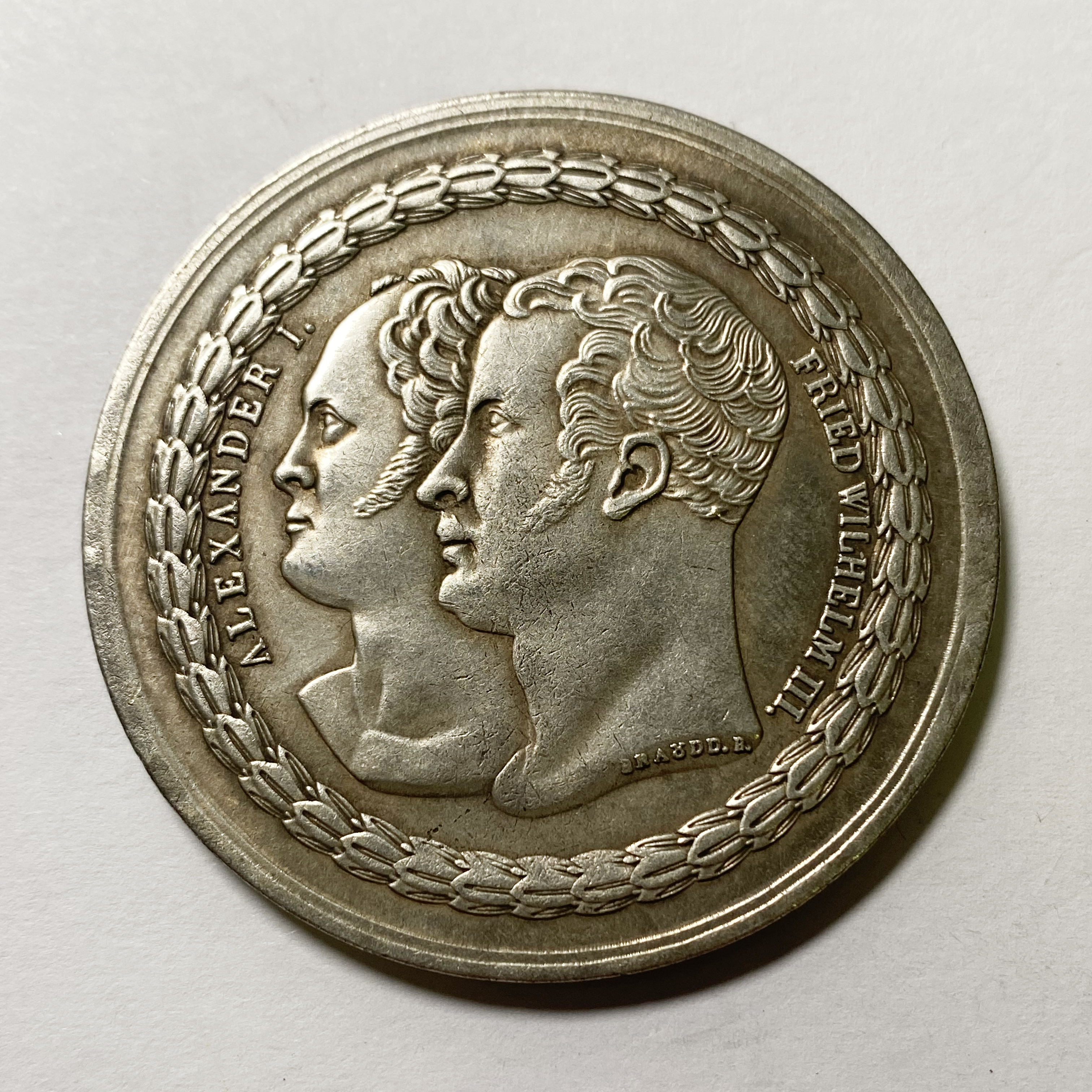 Russia Medal 1818 Alexander I of Russia and Friedrich Wilhelm Iii of Prussia B27 reproduction