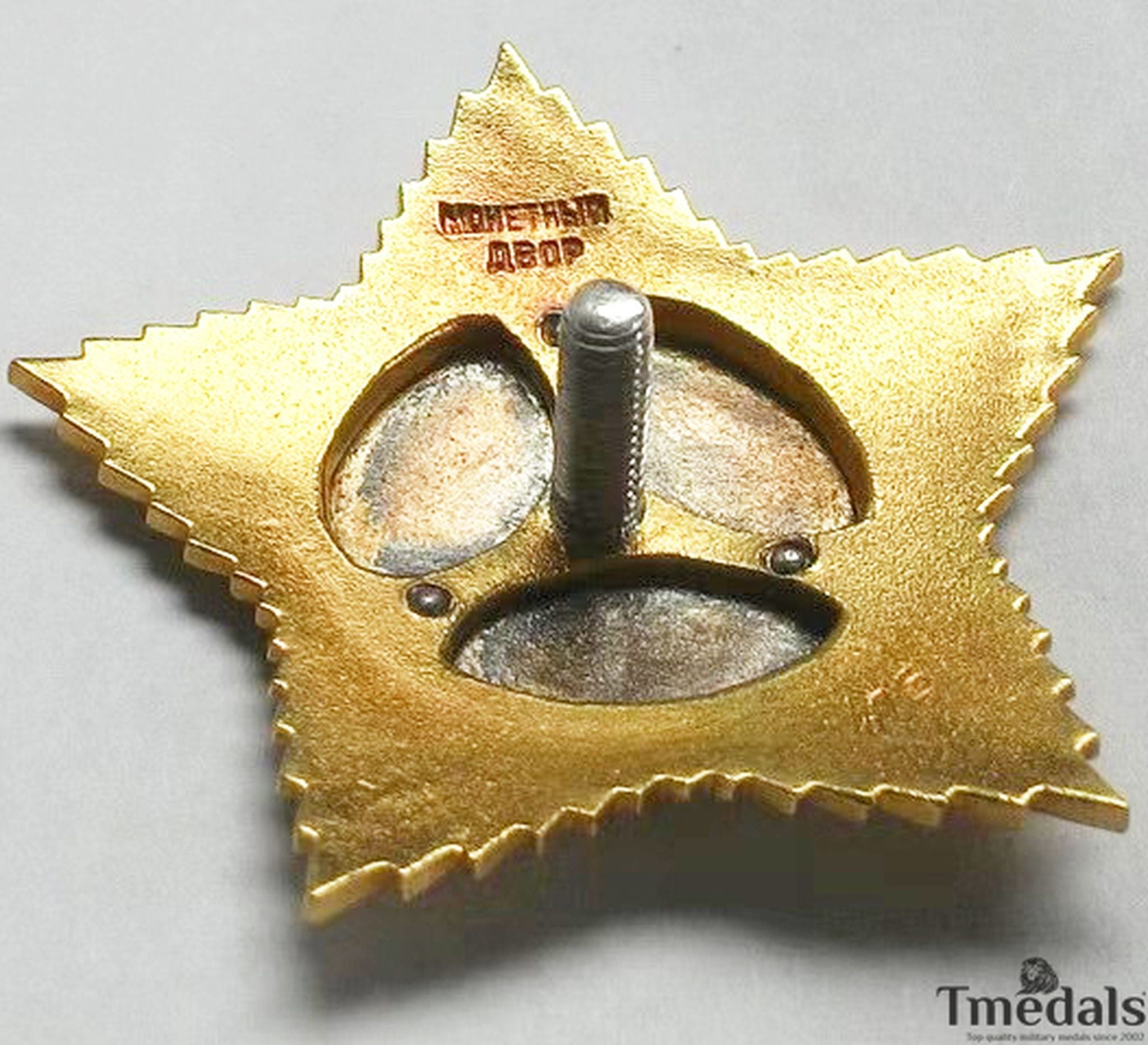 Soviet Order of Suvorov 2nd Class Medal 925 Silver 24K Gilt Enamel detail view 5