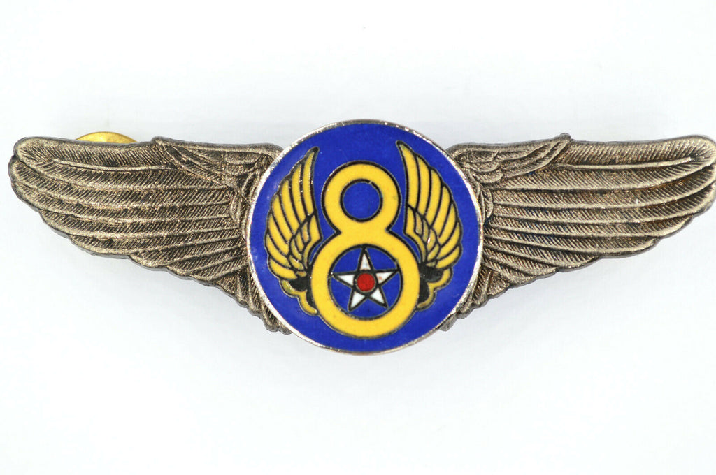U.S. WWII WWII 8TH Air Force Wings Badge Pin Medal Enamel