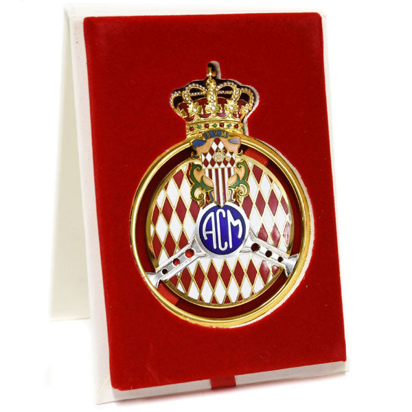 Original Automobile Club de Monaco (ACM) Gold Grille Badge – 2011 Issue, Cased detail view 14