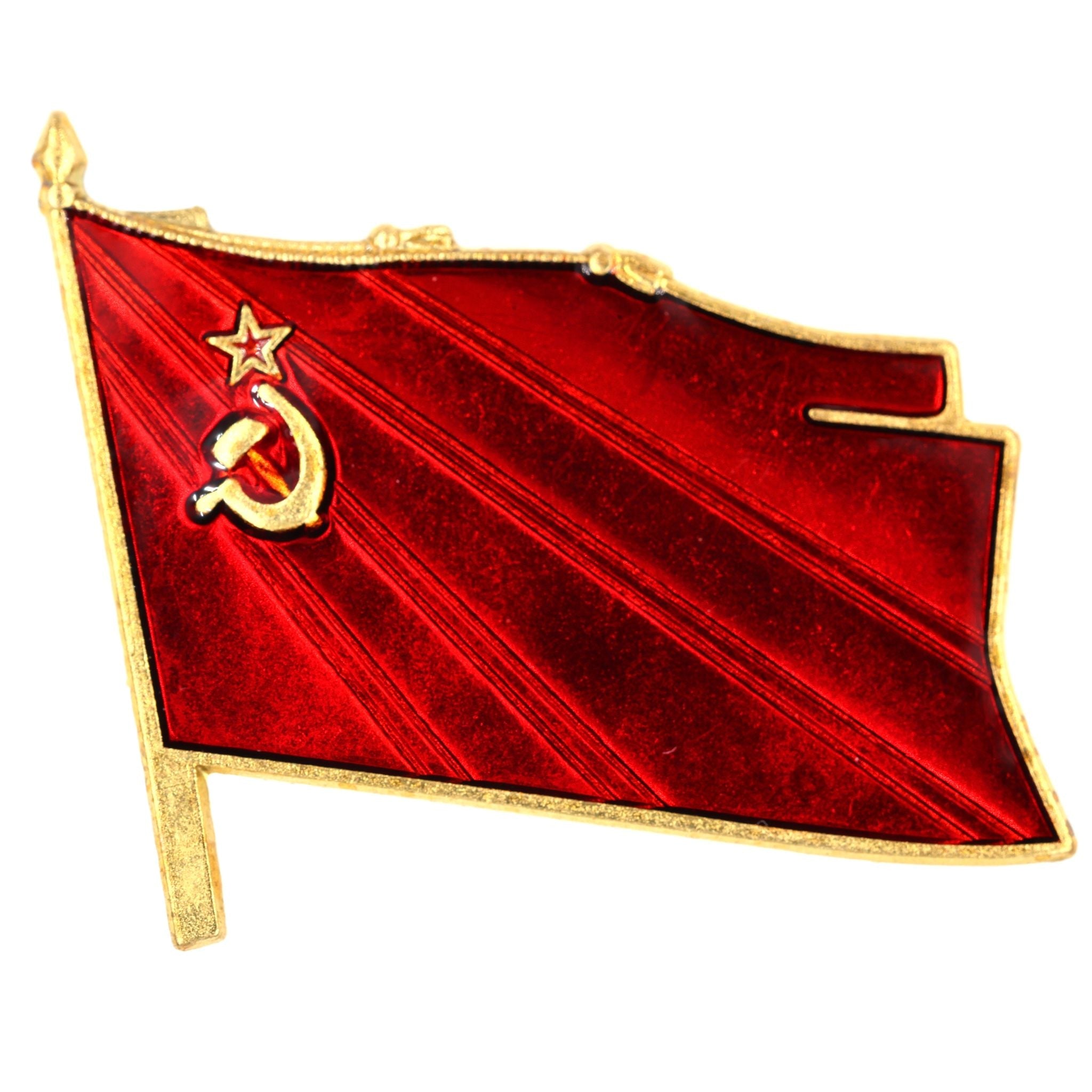 USSR CCCP Soviet Red Flag Pin Badge Brass Enamel Hammer Sickle Collectible reproduction