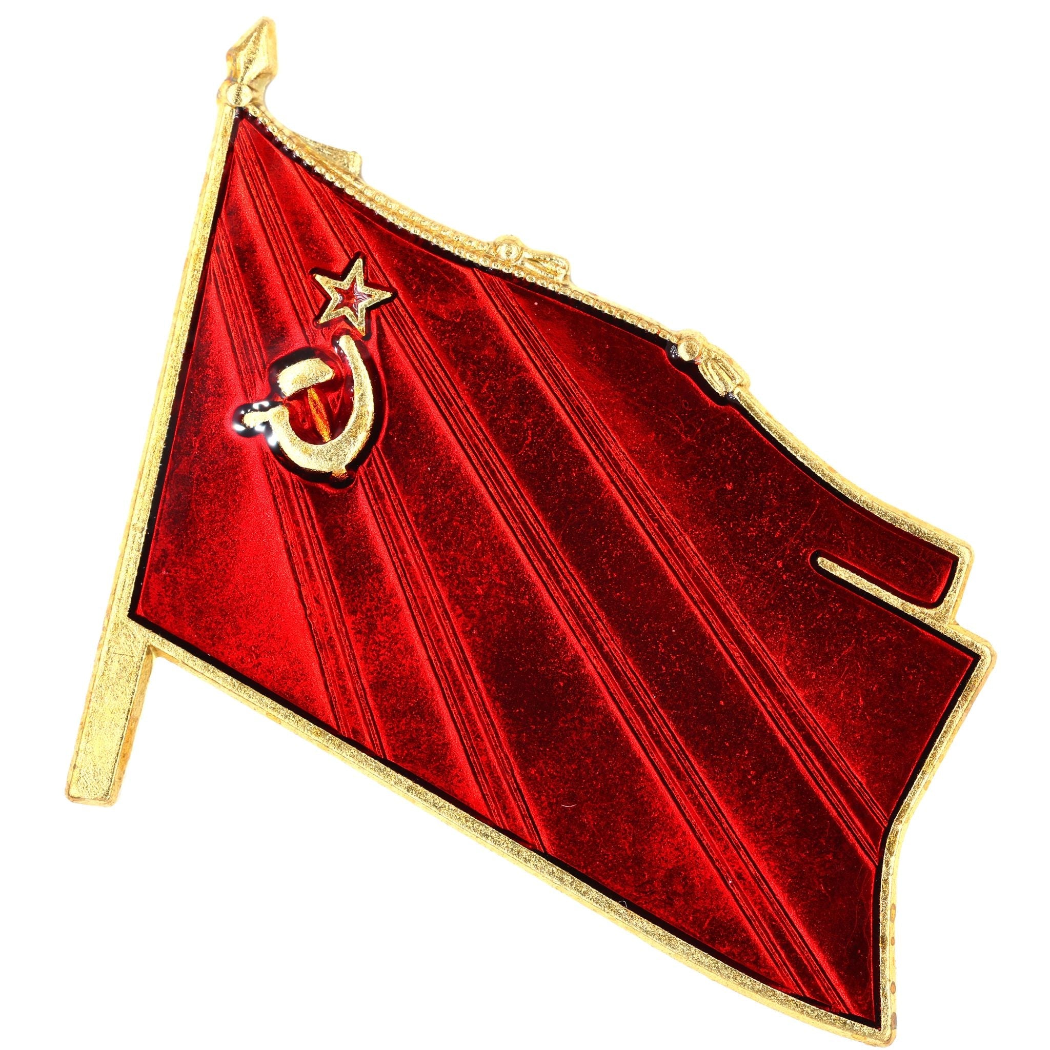 USSR CCCP Soviet Red Flag Pin Badge Brass Enamel Hammer Sickle Collectible detail view 5