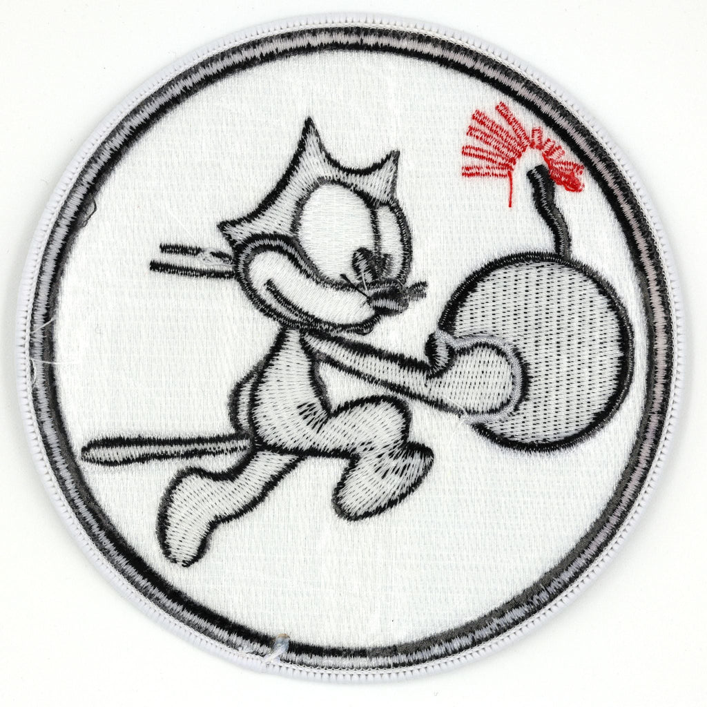 U.S. Navy VF-31 Fighting 31 Felix The Cat With Bomb Embroidered Patch WWII detail view 2