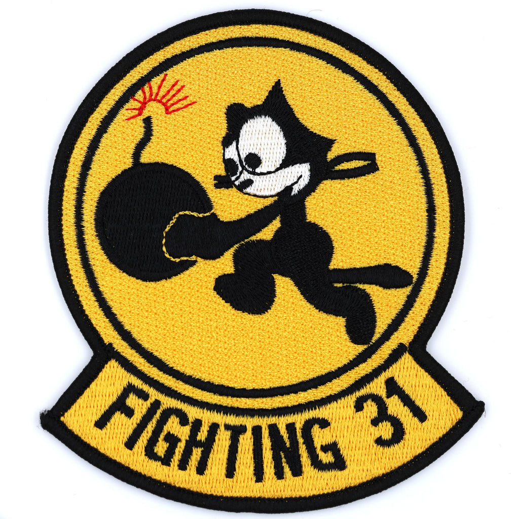 U.S. Navy VF-31 Fighting 31 Felix the Cat Bomb Embroidered Patch detail view 3