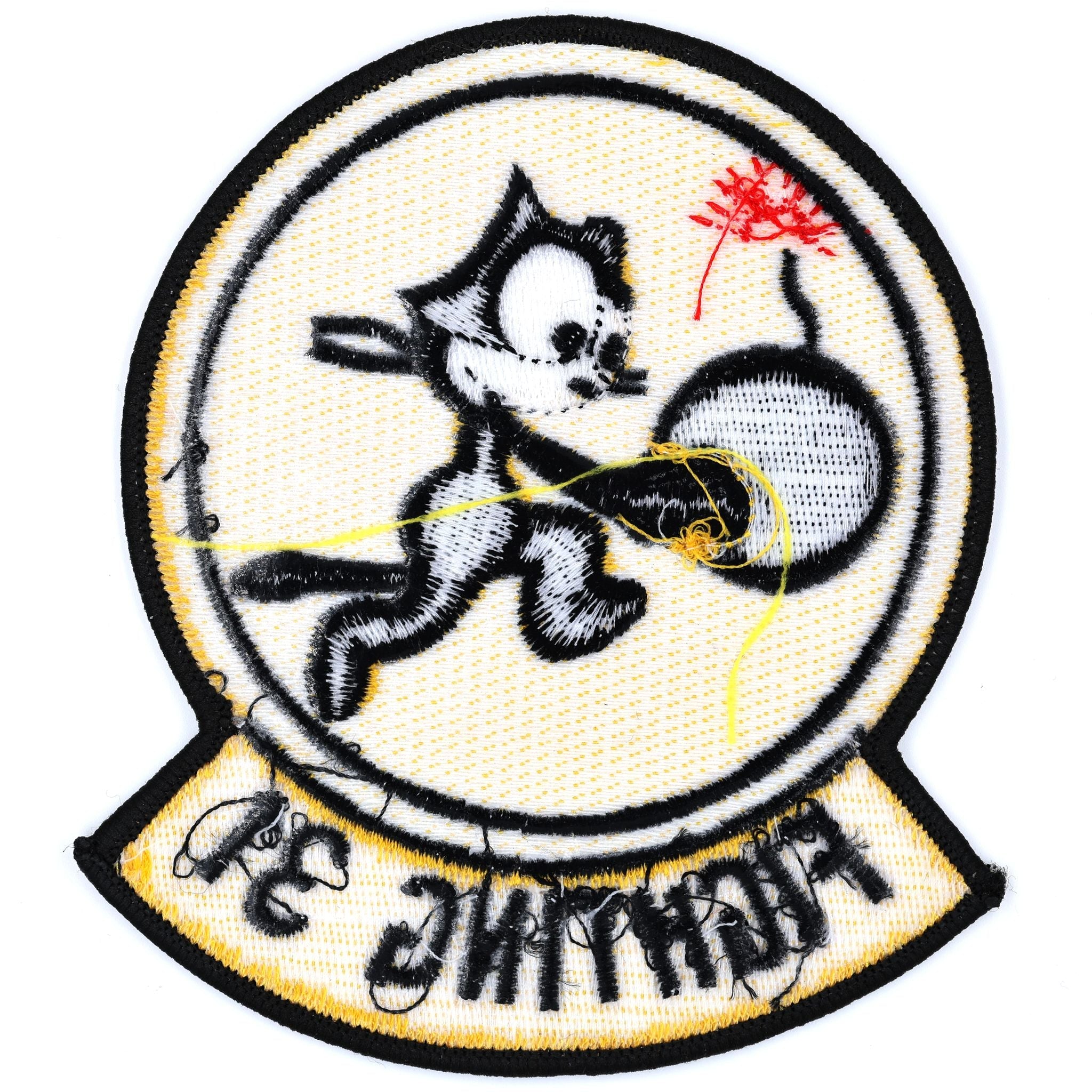 U.S. Navy VF-31 Fighting 31 Felix the Cat Bomb Embroidered Patch detail view 2