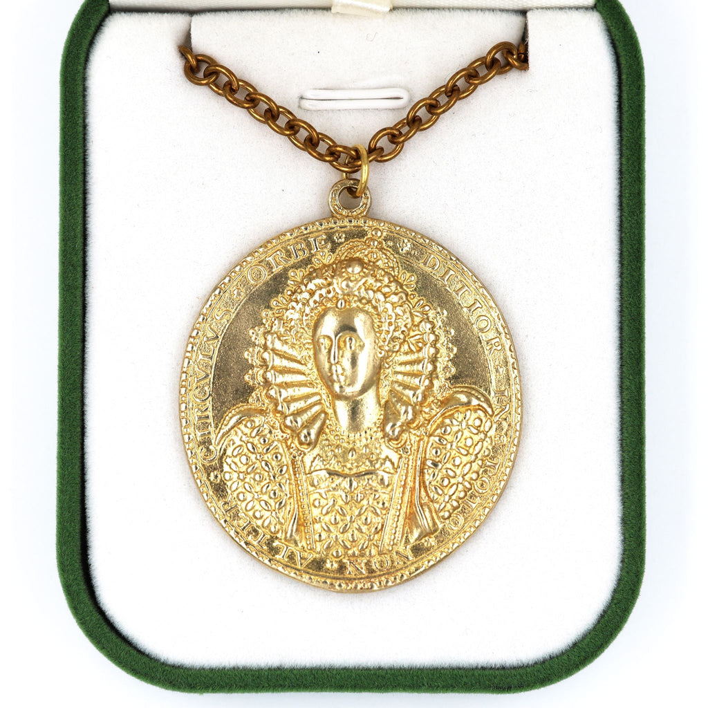Queen Elizabeth I Armada Medal – Solid Copper with Chain reproduction