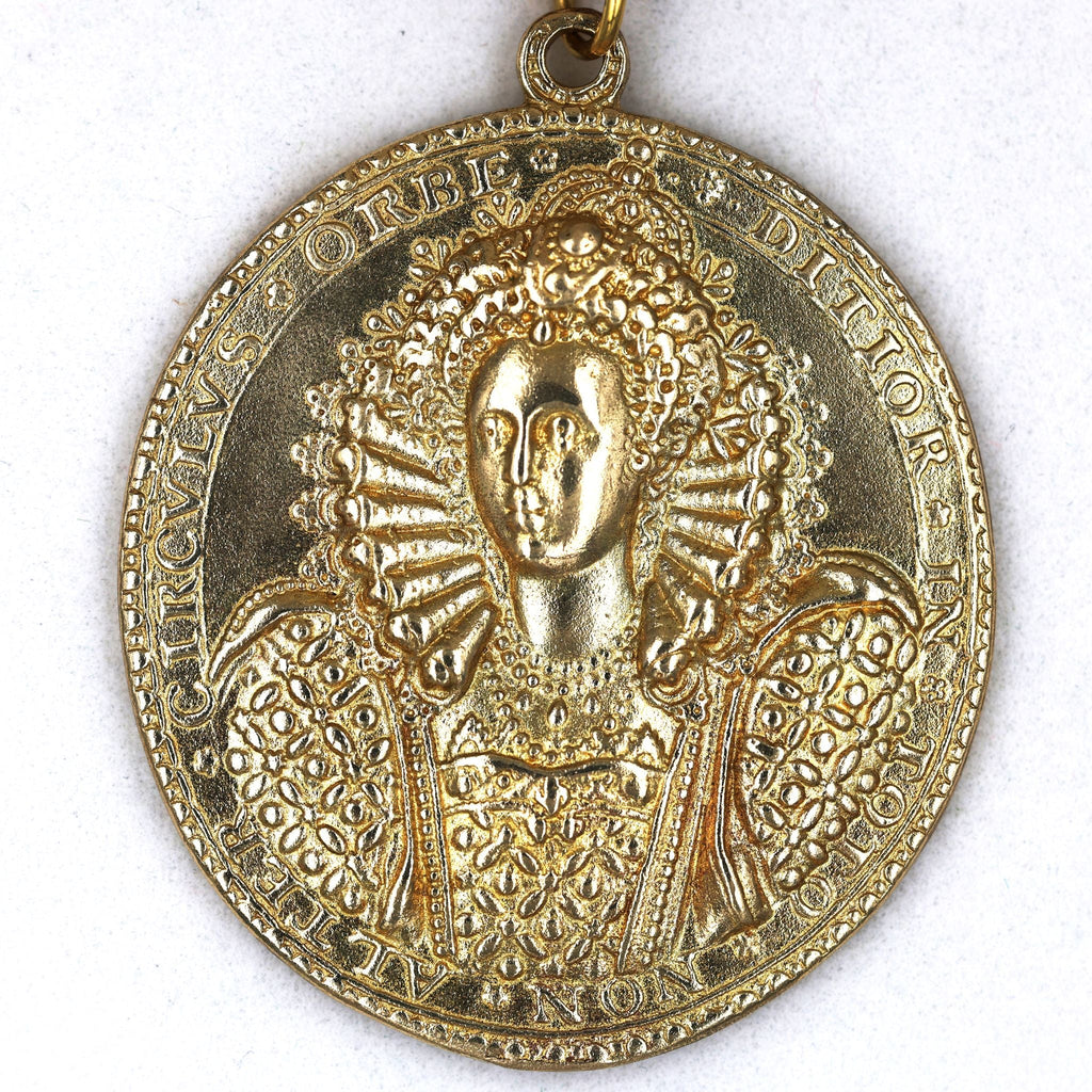 Queen Elizabeth I Armada Medal – Solid Copper with Chain detail view 3