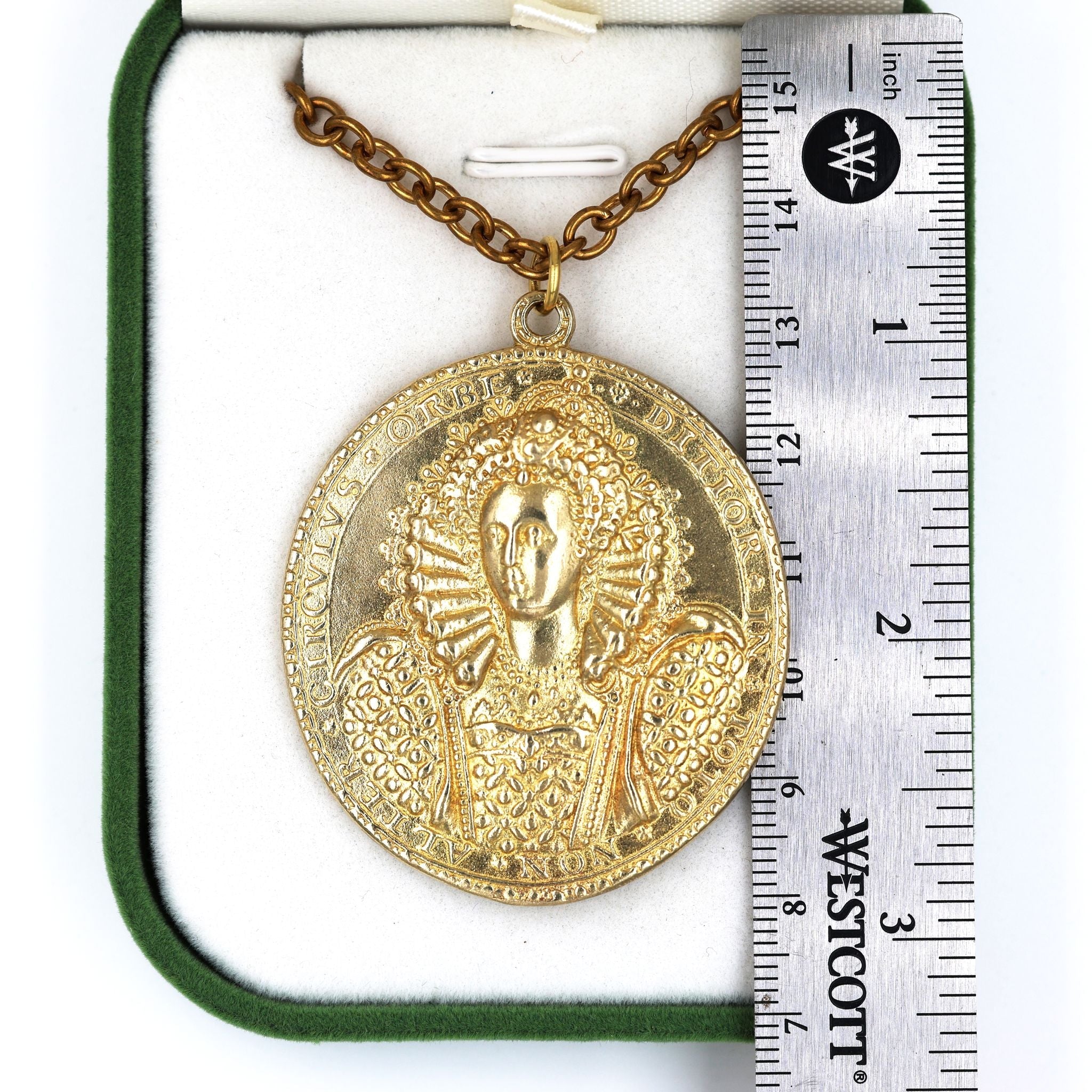 Queen Elizabeth I Armada Medal – Solid Copper with Chain detail view 14