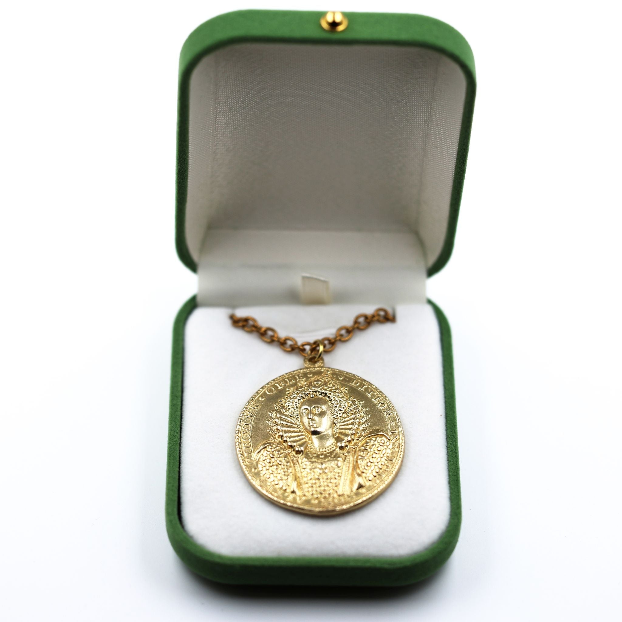 Queen Elizabeth I Armada Medal – Solid Copper with Chain detail view 15