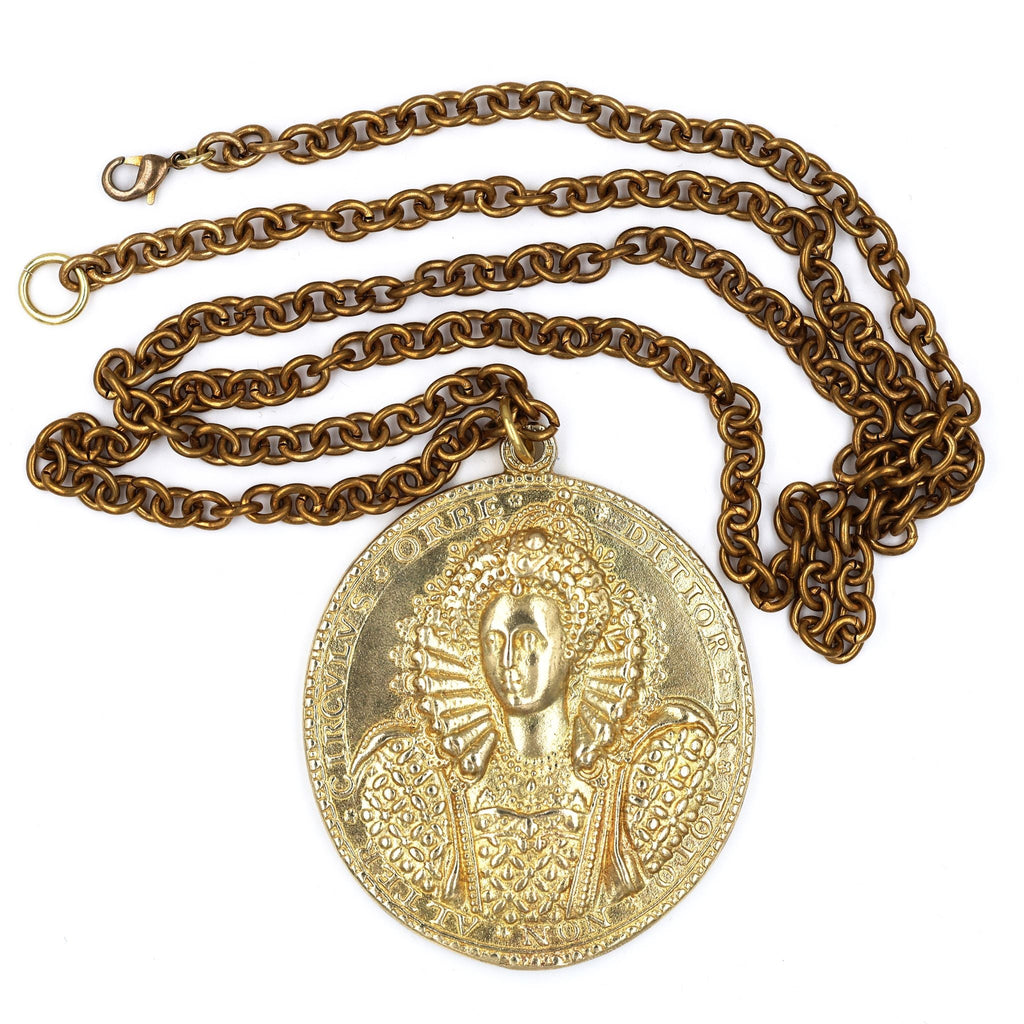 Queen Elizabeth I Armada Medal – Solid Copper with Chain detail view 20