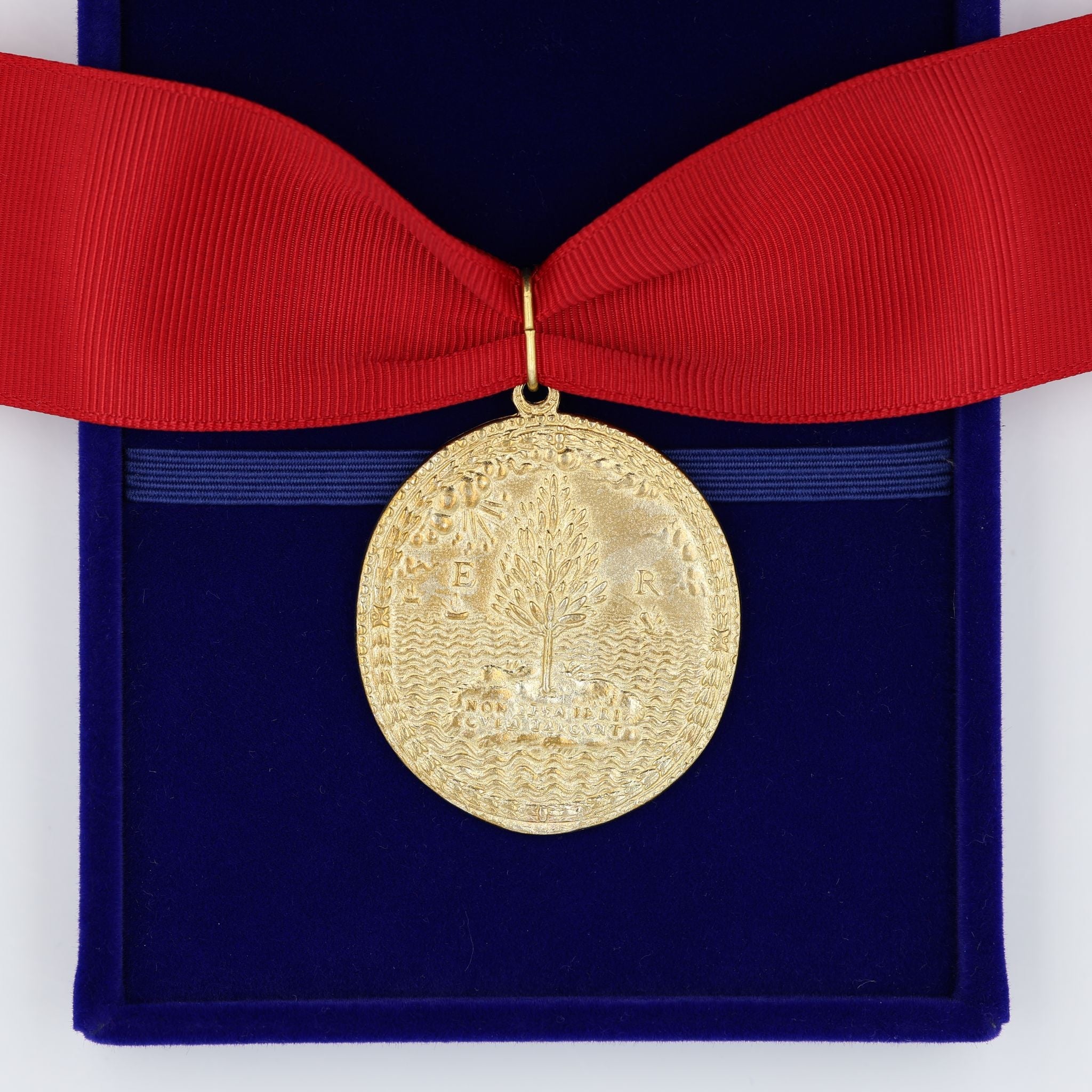 Queen Elizabeth I Armada Medal – Solid Copper with Red Ribbon Blue Case detail view 18
