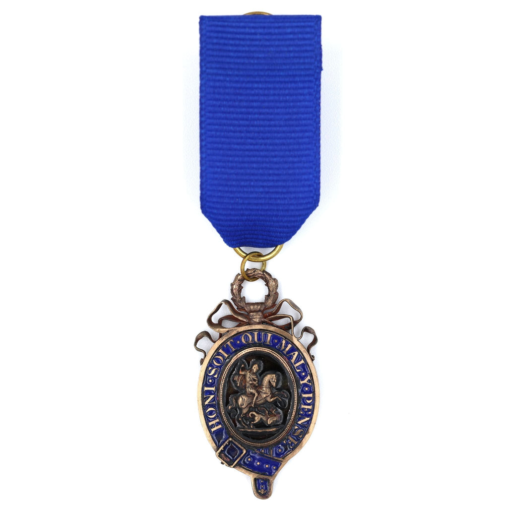 Order of the Garter Lesser George Solid Brass Enamel Blue Ribbon reproduction