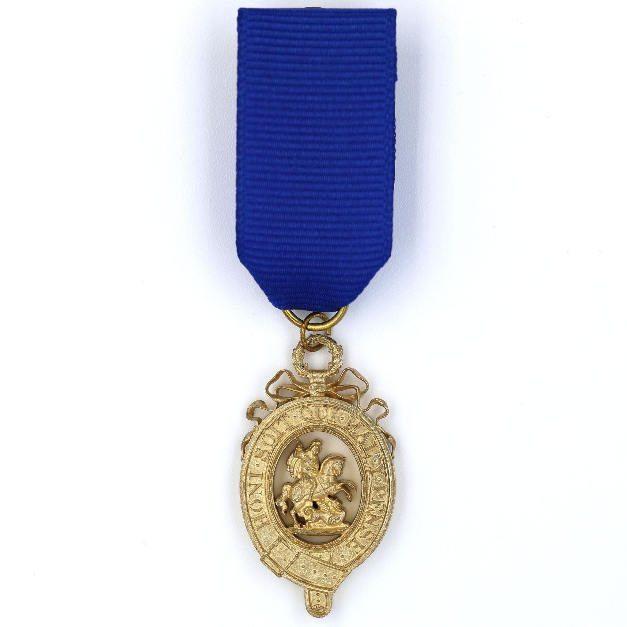 Order of the Garter Lesser George Openwork Brass with Blue Ribbon detail view 3