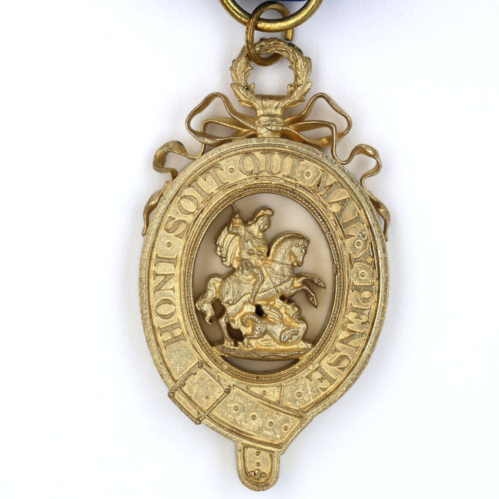 Order of the Garter Lesser George Openwork Brass with Blue Ribbon detail view 4