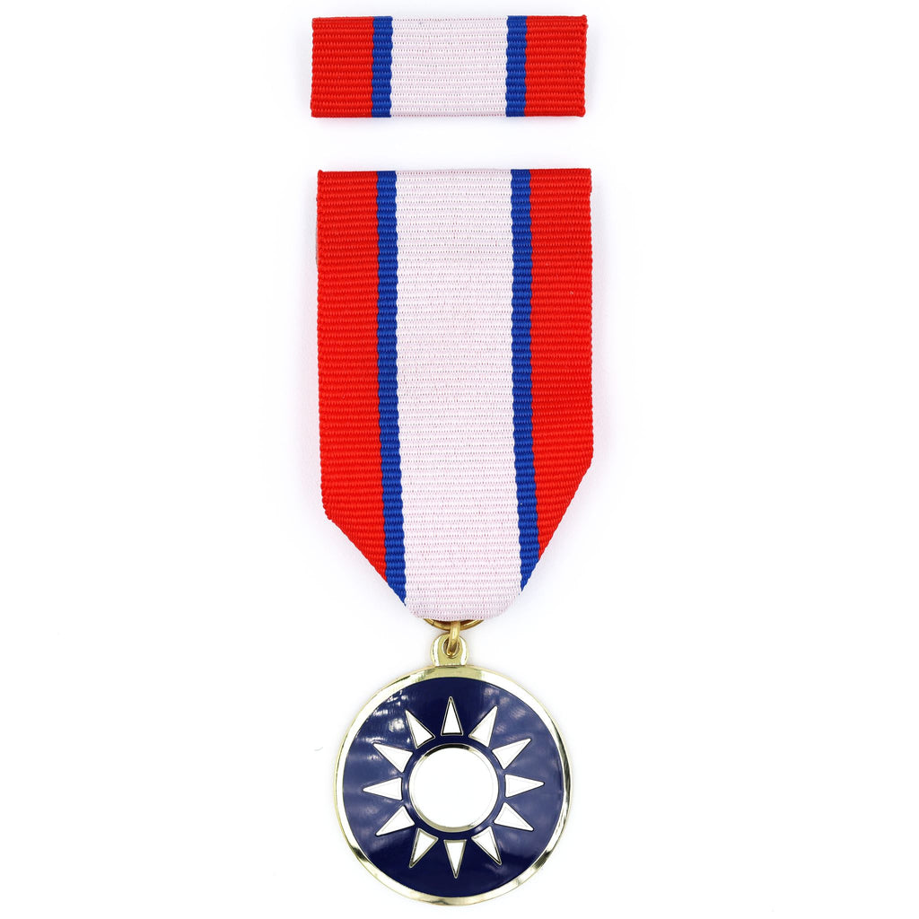 ROC Blue Sky White Sun Medal with Matching Ribbon Bar