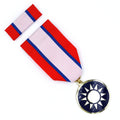 ROC Blue Sky White Sun Medal with Matching Ribbon Bar