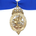 British Order of the Garter Lesser George 84.9mm Neck Badge with Blue Ribbon