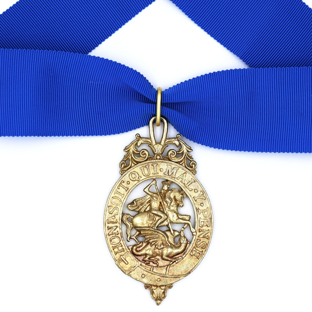 British Order of the Garter Lesser George 84.9mm Neck Badge with Blue Ribbon