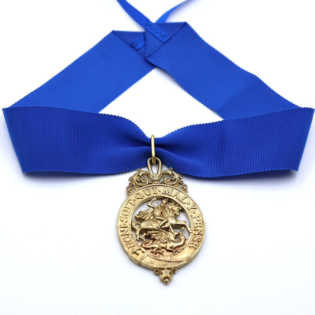 British Order of the Garter Lesser George 84.9mm Neck Badge with Blue Ribbon