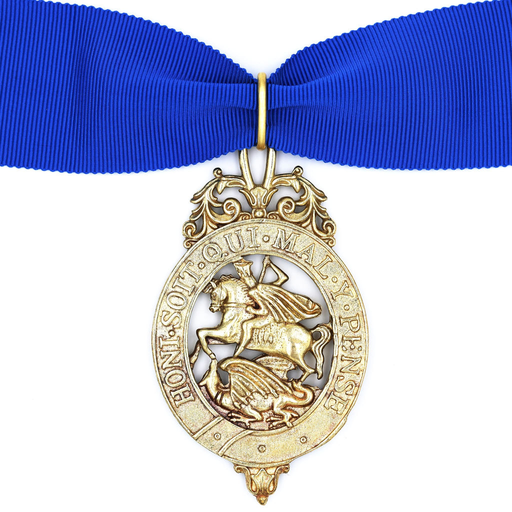 British Order of the Garter Lesser George 84.9mm Neck Badge with Blue Ribbon