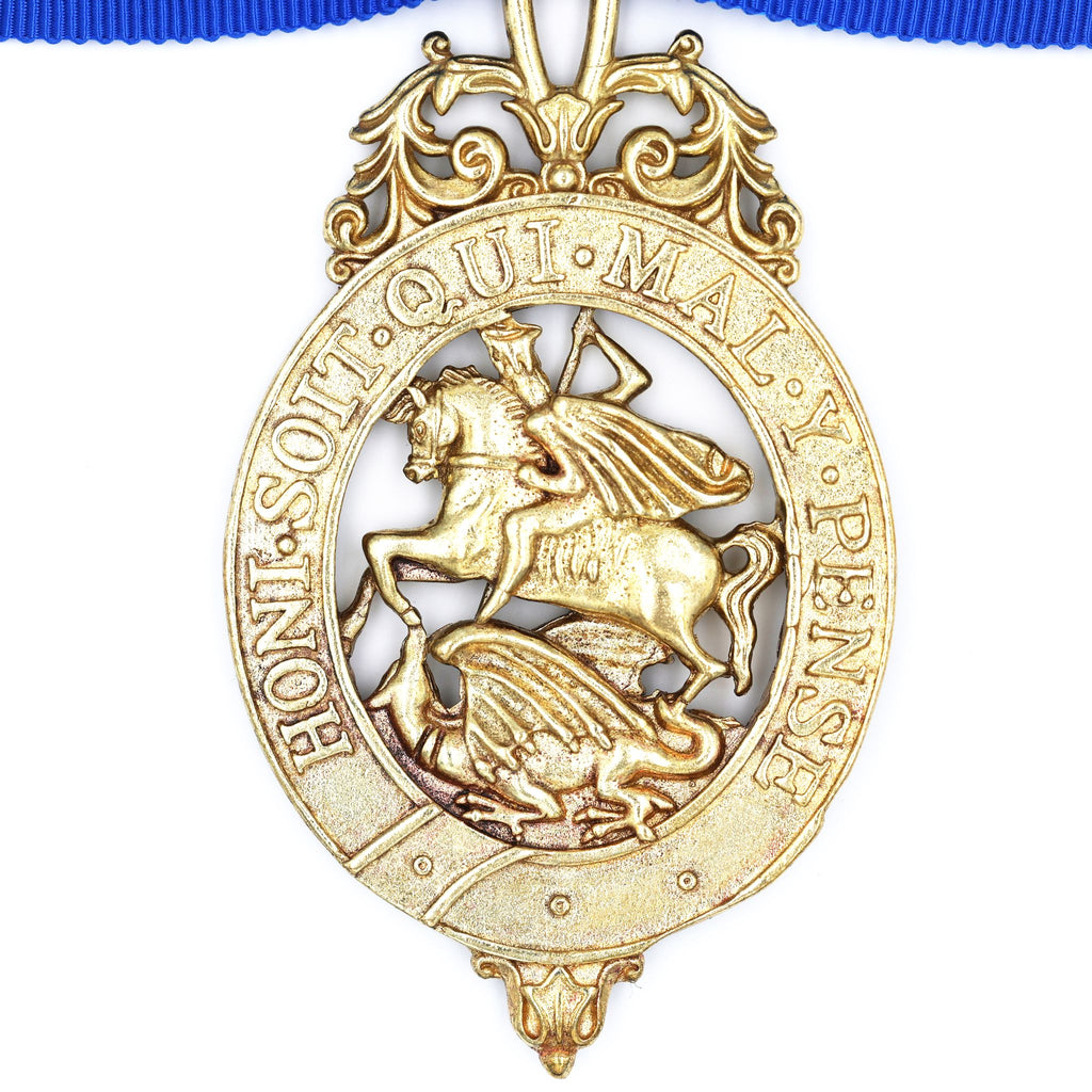 British Order of the Garter Lesser George 84.9mm Neck Badge with Blue Ribbon