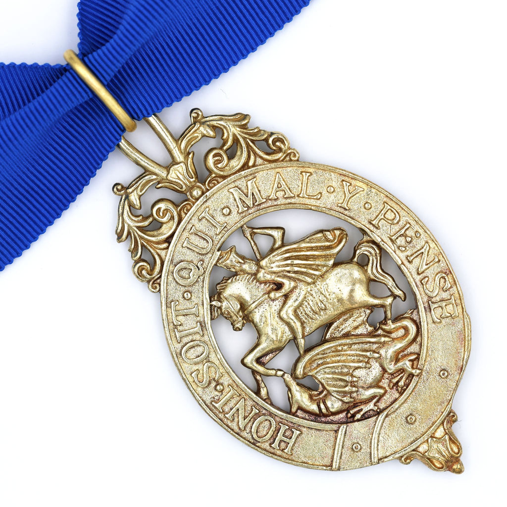 British Order of the Garter Lesser George 84.9mm Neck Badge with Blue Ribbon