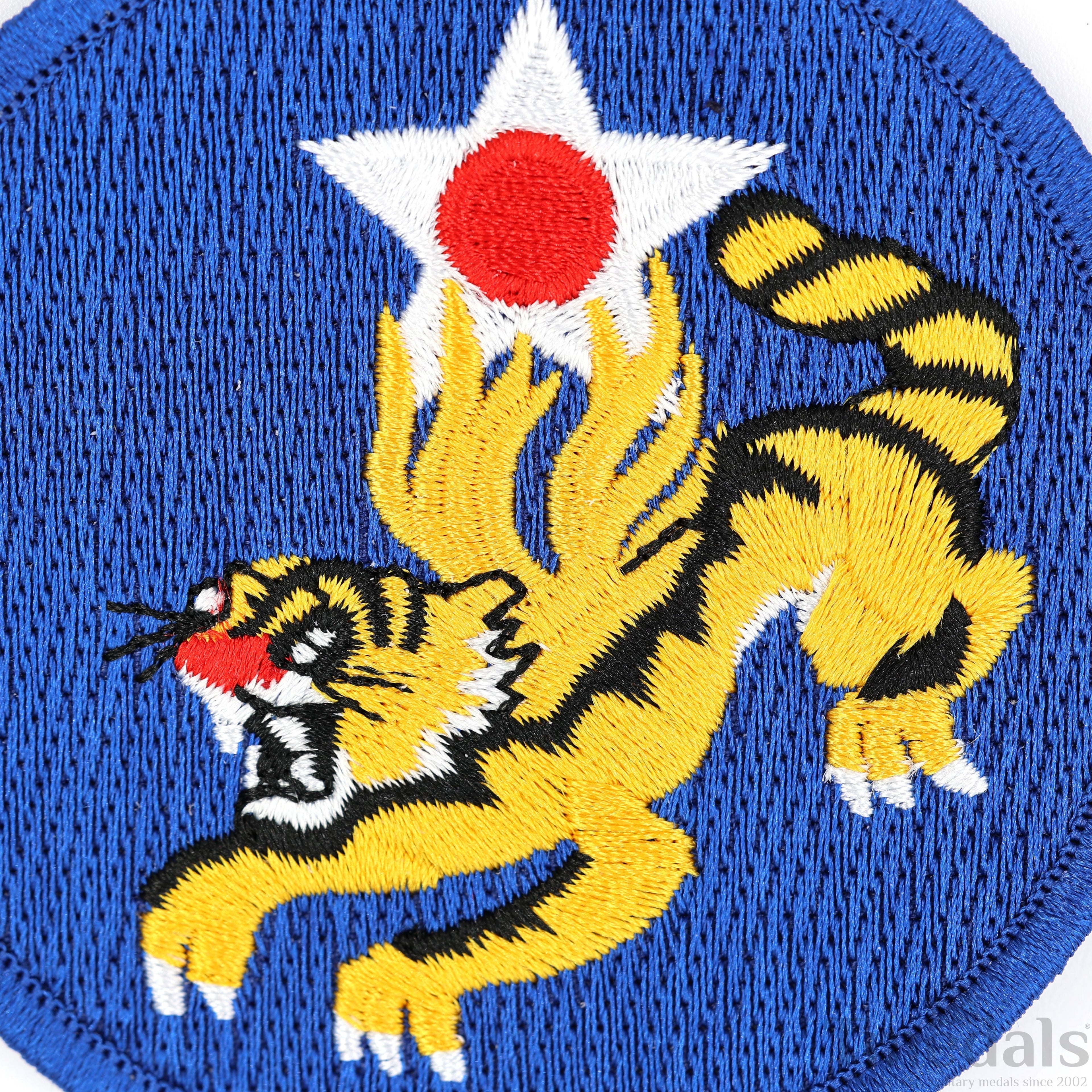 U.S. Army 14th Air Force Corps WWII Flying Tigers Avg Force Patch U.S. WWII detail view 3
