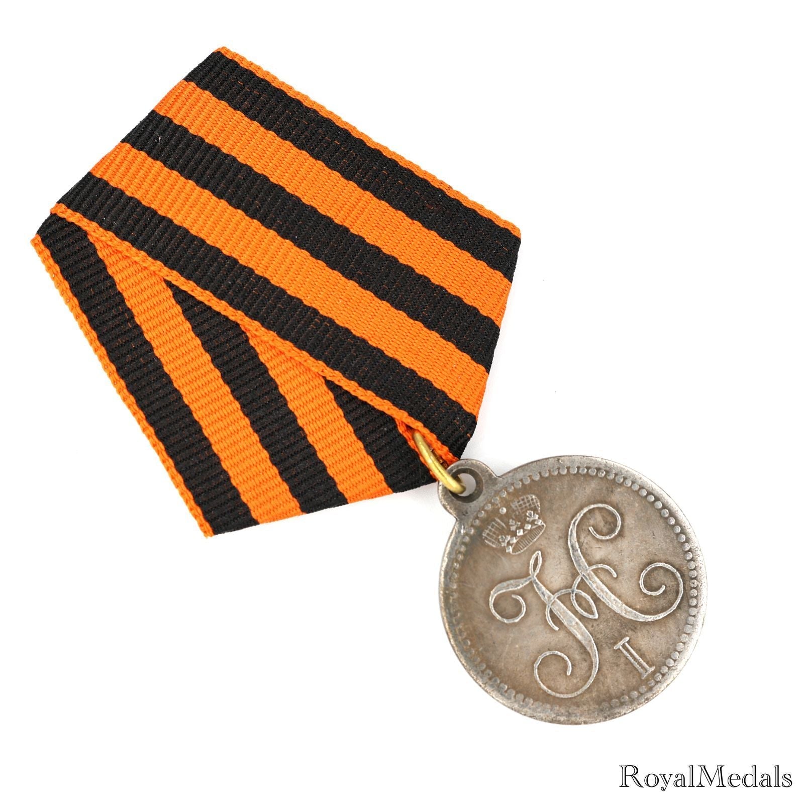Imperial Russian Medal Order Badge "For the storming of Akhulgo" 1839 A10a detail view 4