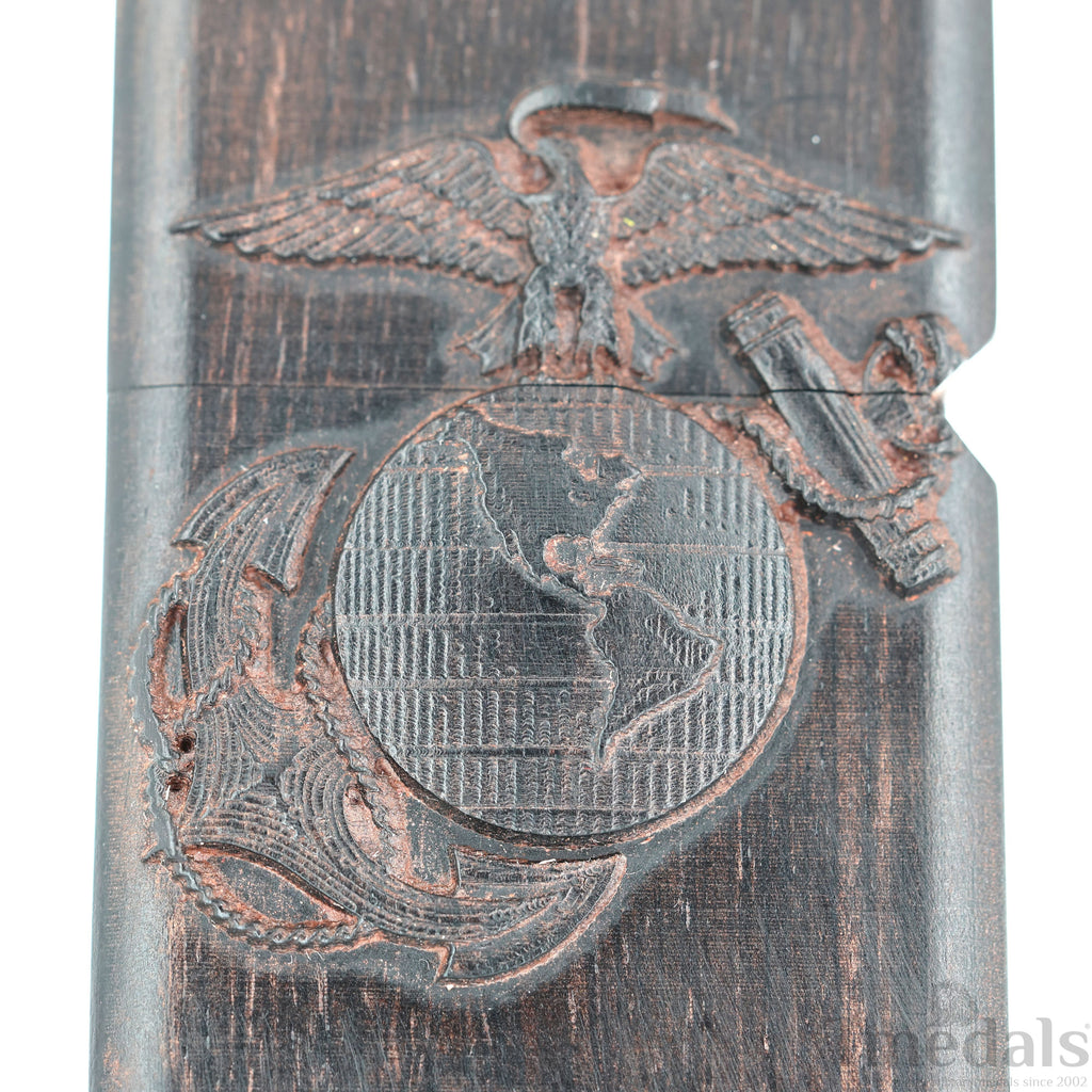 Hand-Carved U.S. Navy Inspired Wooden Lighter Case – Fits Standard Metal Insert – No Insert detail view 7