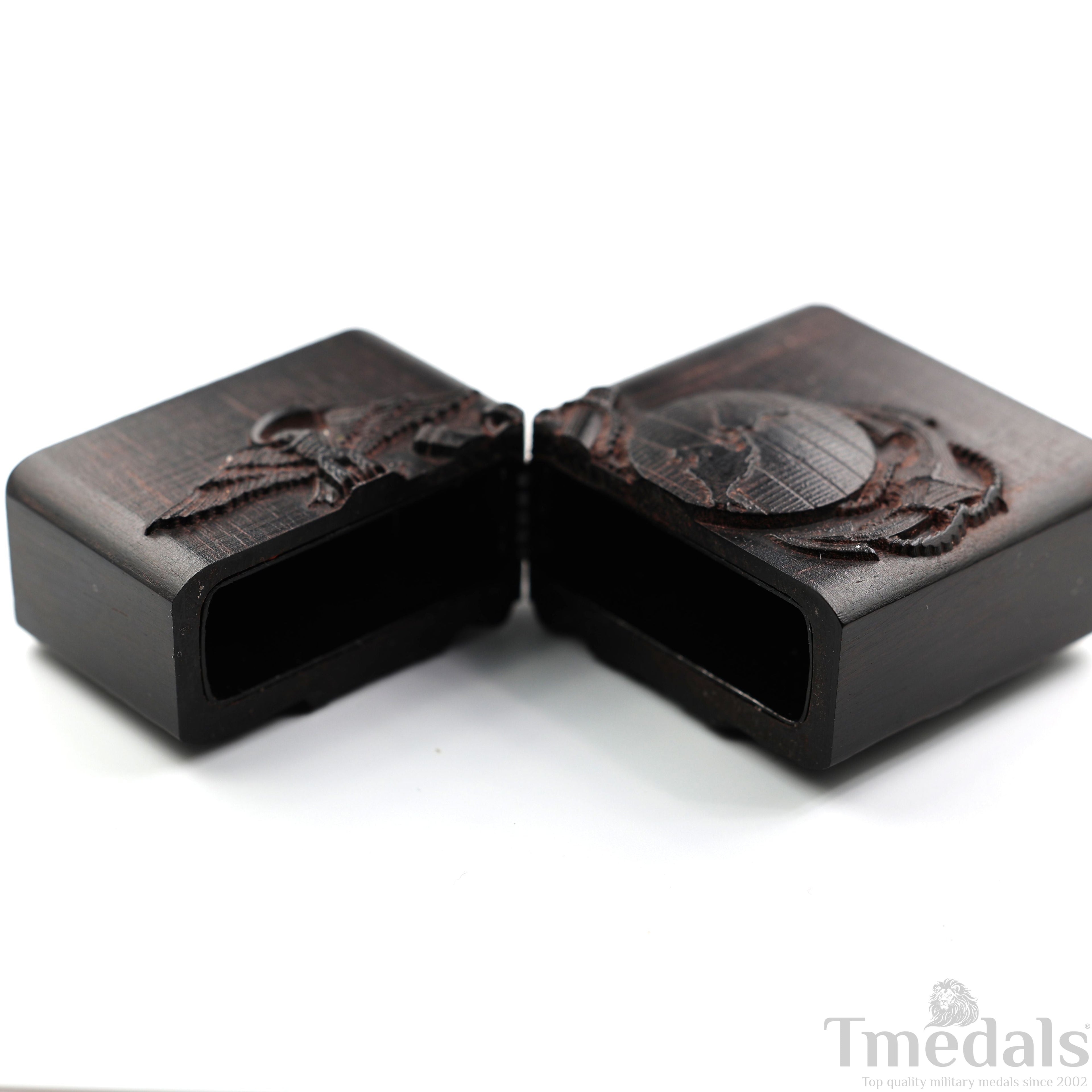 Hand-Carved U.S. Navy Inspired Wooden Lighter Case – Fits Standard Metal Insert – No Insert detail view 17