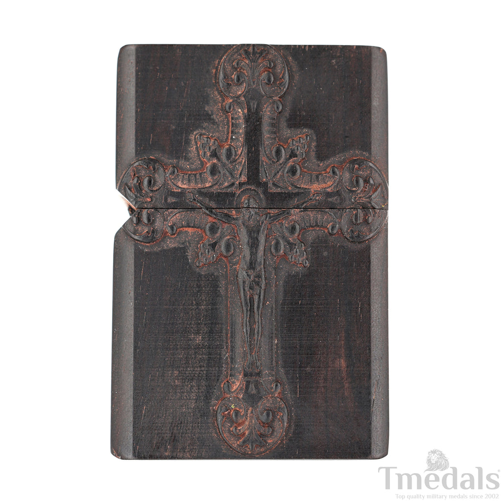 Hand-Carved Religious Wood Lighter Shell – Fits Standard Metal Insert – No Insert detail view 2