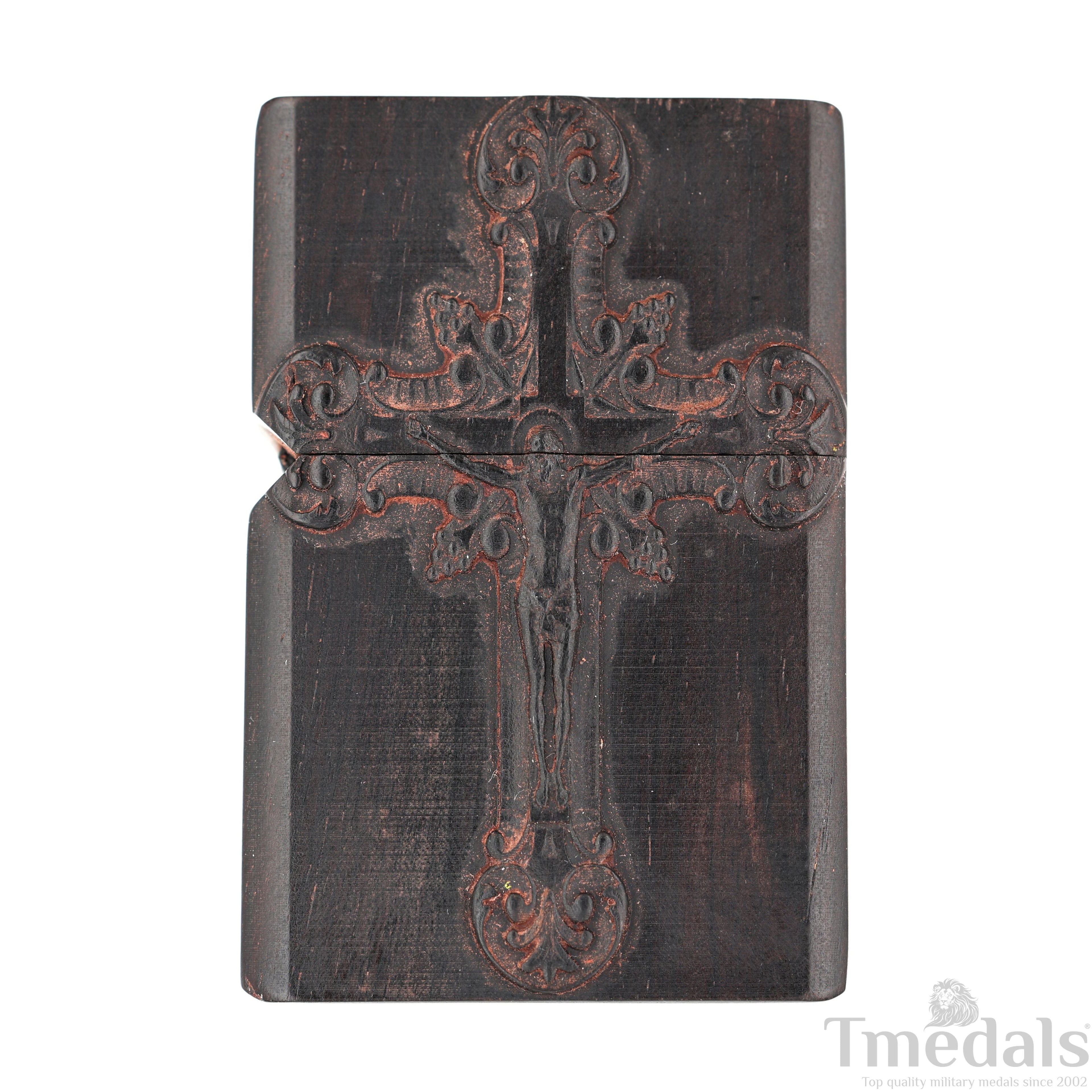 Hand-Carved Religious Wood Lighter Shell – Fits Standard Metal Insert – No Insert detail view 2