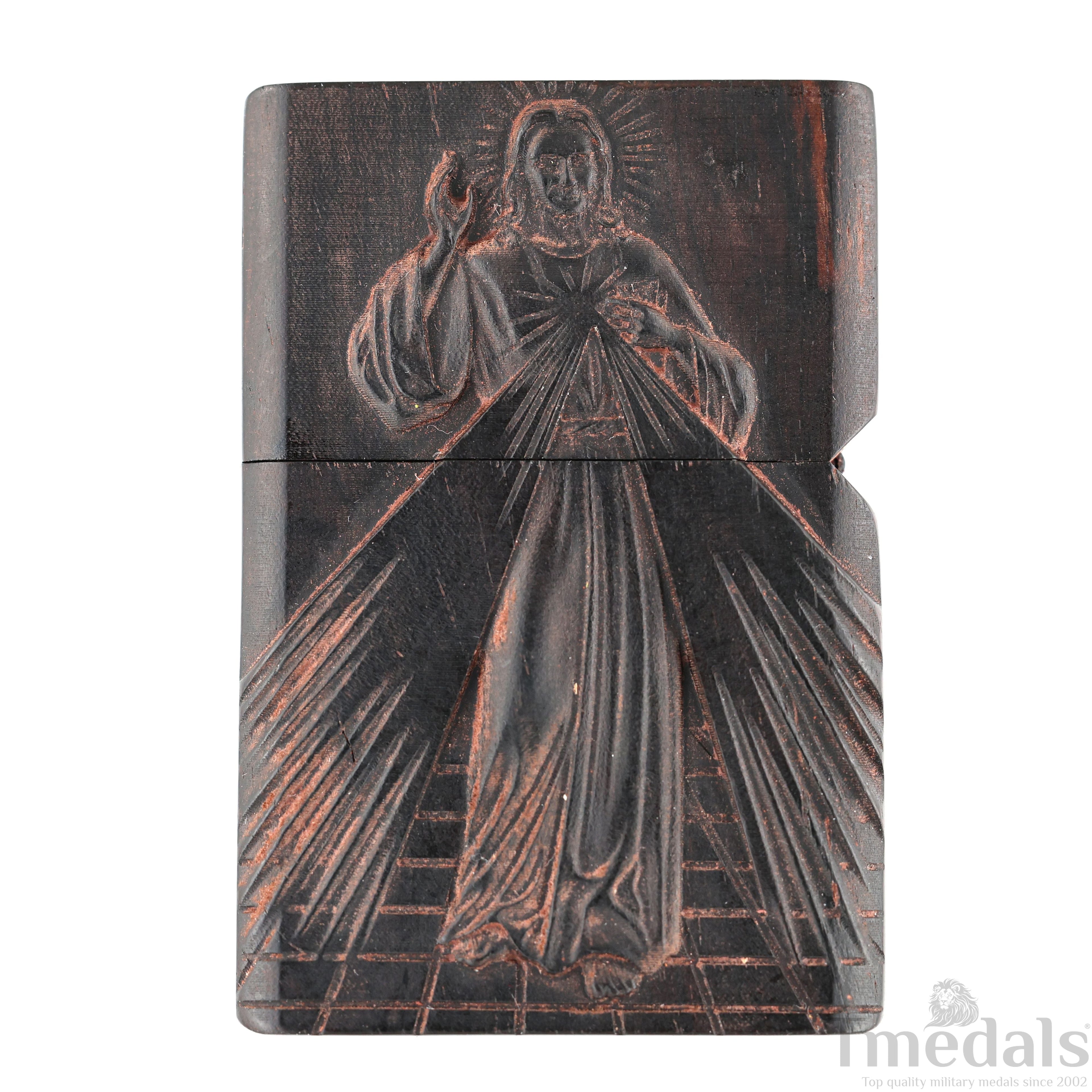Hand-Carved Religious Wood Lighter Shell – Fits Standard Metal Insert – No Insert