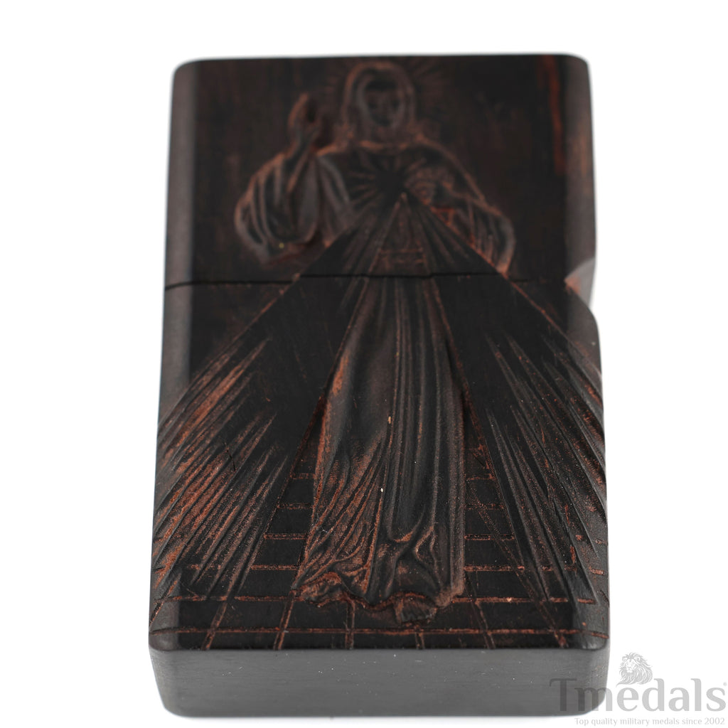 Hand-Carved Religious Wood Lighter Shell – Fits Standard Metal Insert – No Insert detail view 10