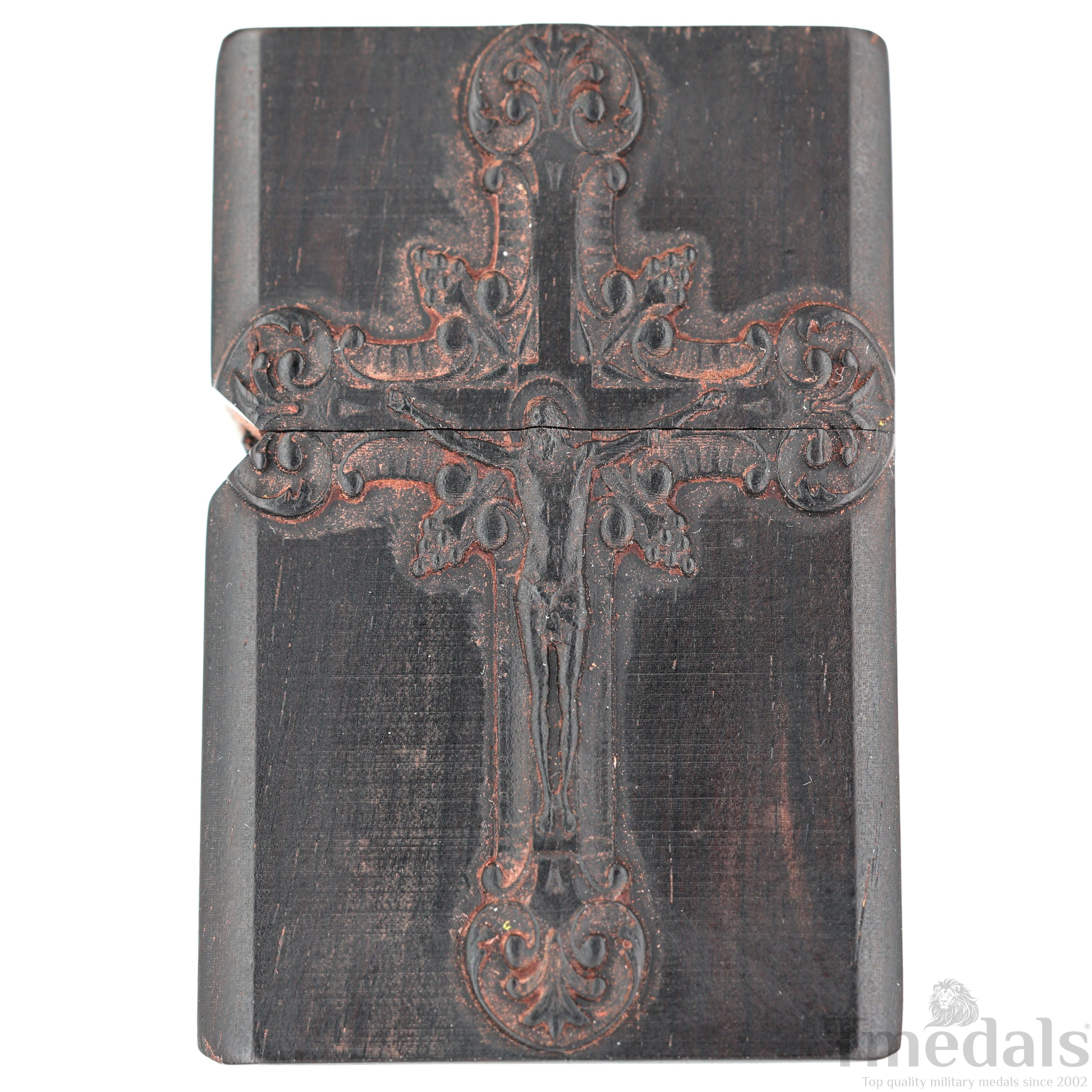 Hand-Carved Religious Wood Lighter Shell – Fits Standard Metal Insert – No Insert detail view 13