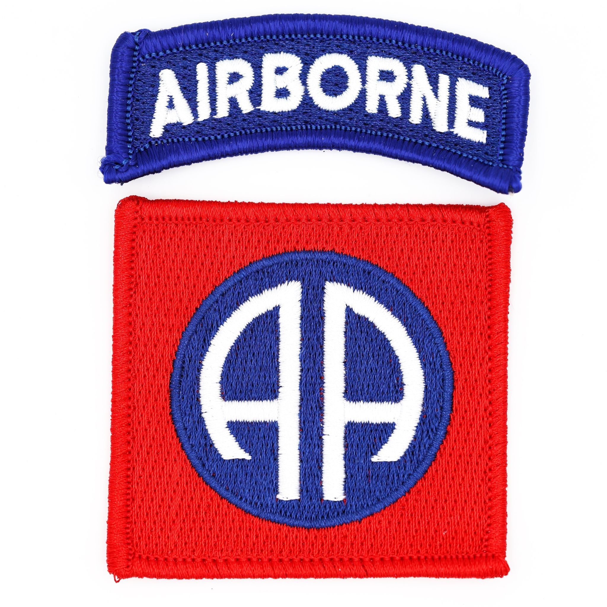 82nd Airborne Division SSI Patch & Airborne Tab – Embroidered Iron-On Set replica