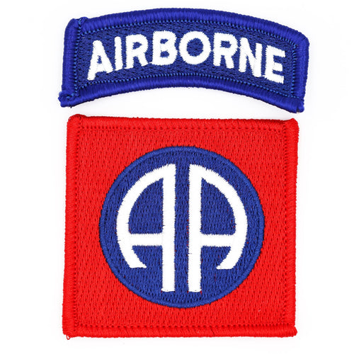 82nd Airborne Division SSI Patch & Airborne Tab – Embroidered Iron-On Set replica