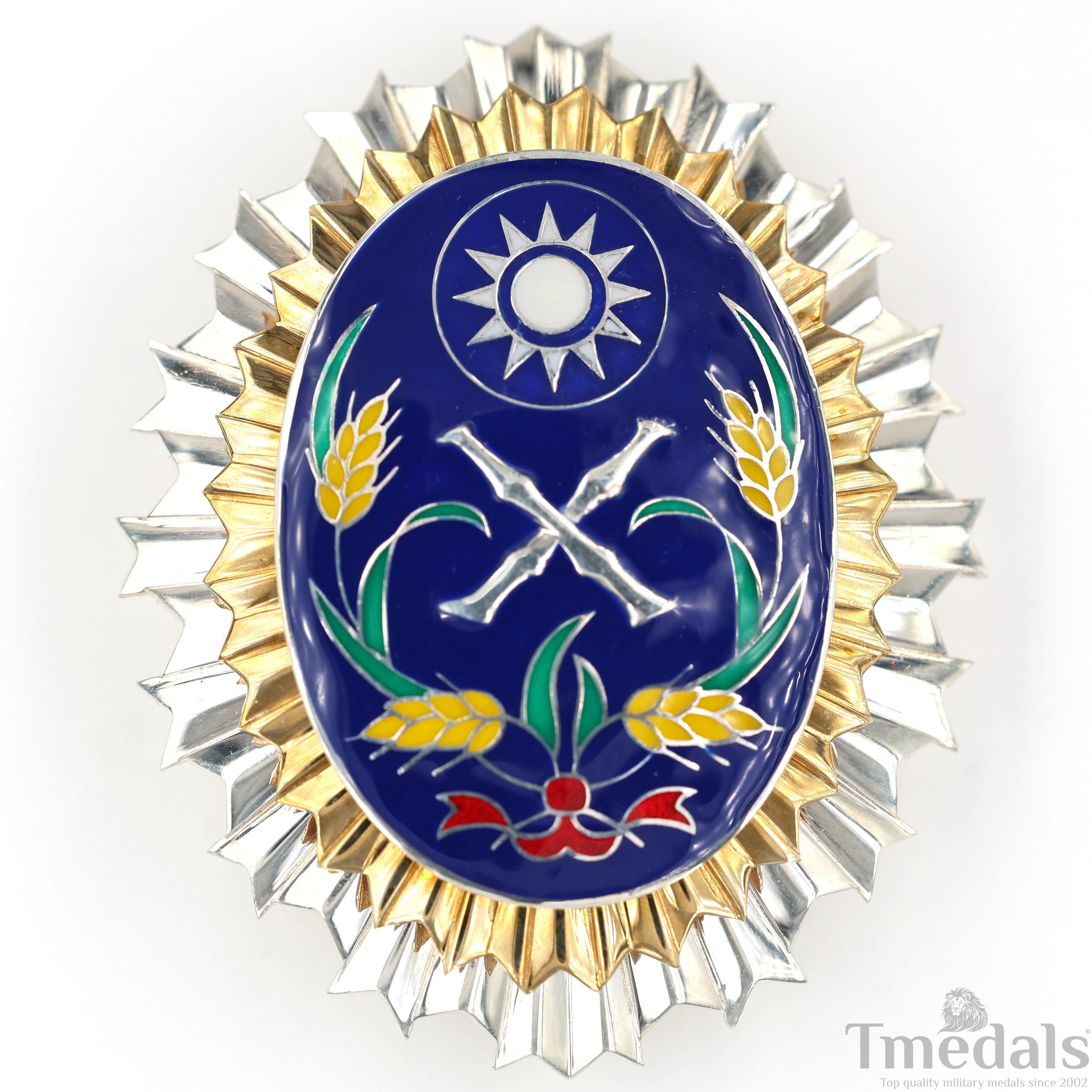 Republic of China Army Officer Academy Badge Pure Silver reproduction