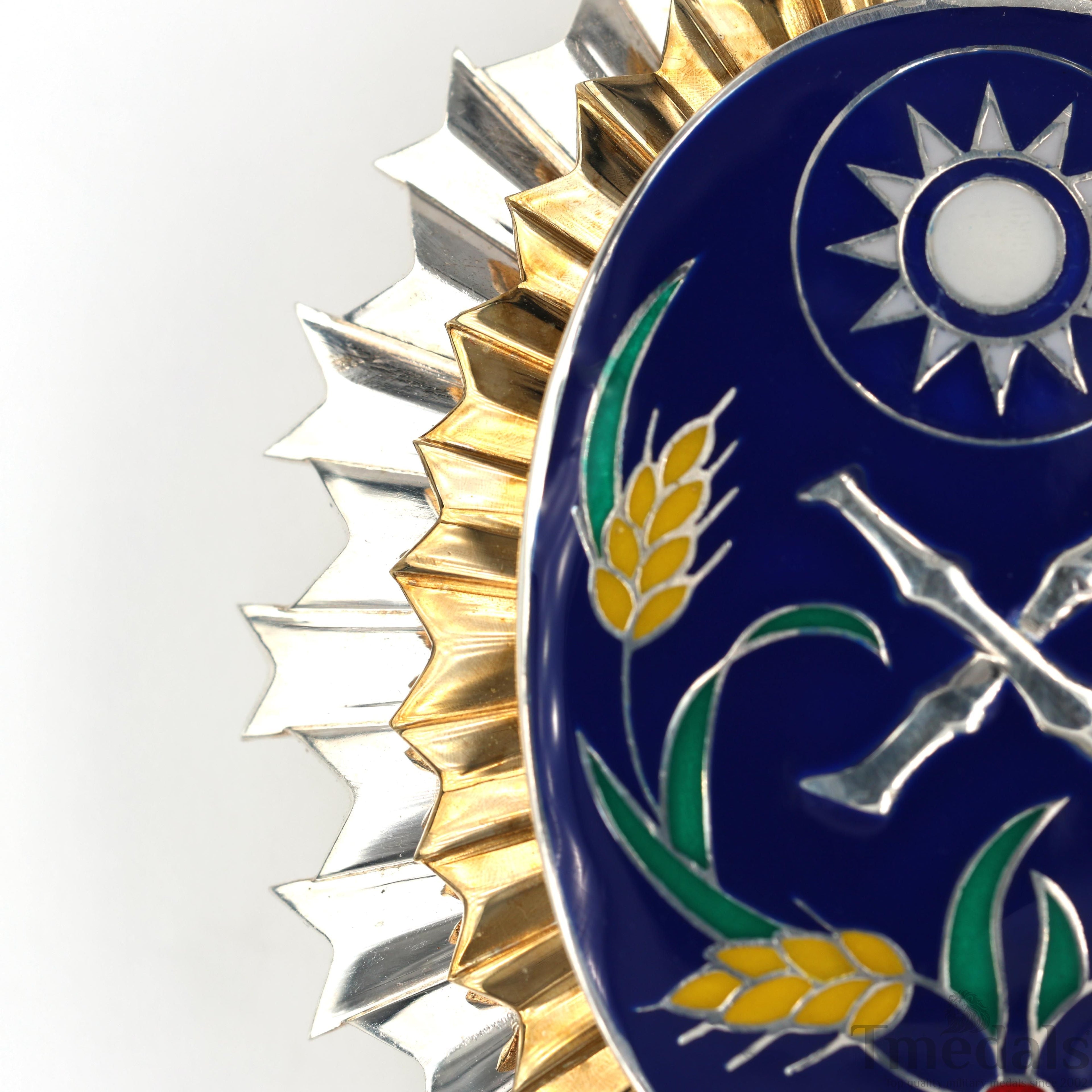 Republic of China Army Officer Academy Badge Pure Silver detail view 5