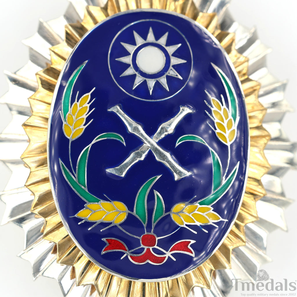 Republic of China Army Officer Academy Badge Pure Silver detail view 13