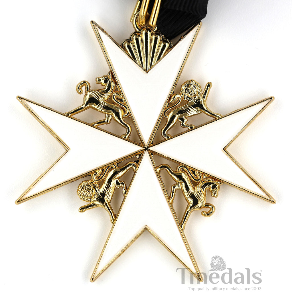 UK Knights Commander's Cross - Order of St. John Medal neck Ribbon Silver detail view 11