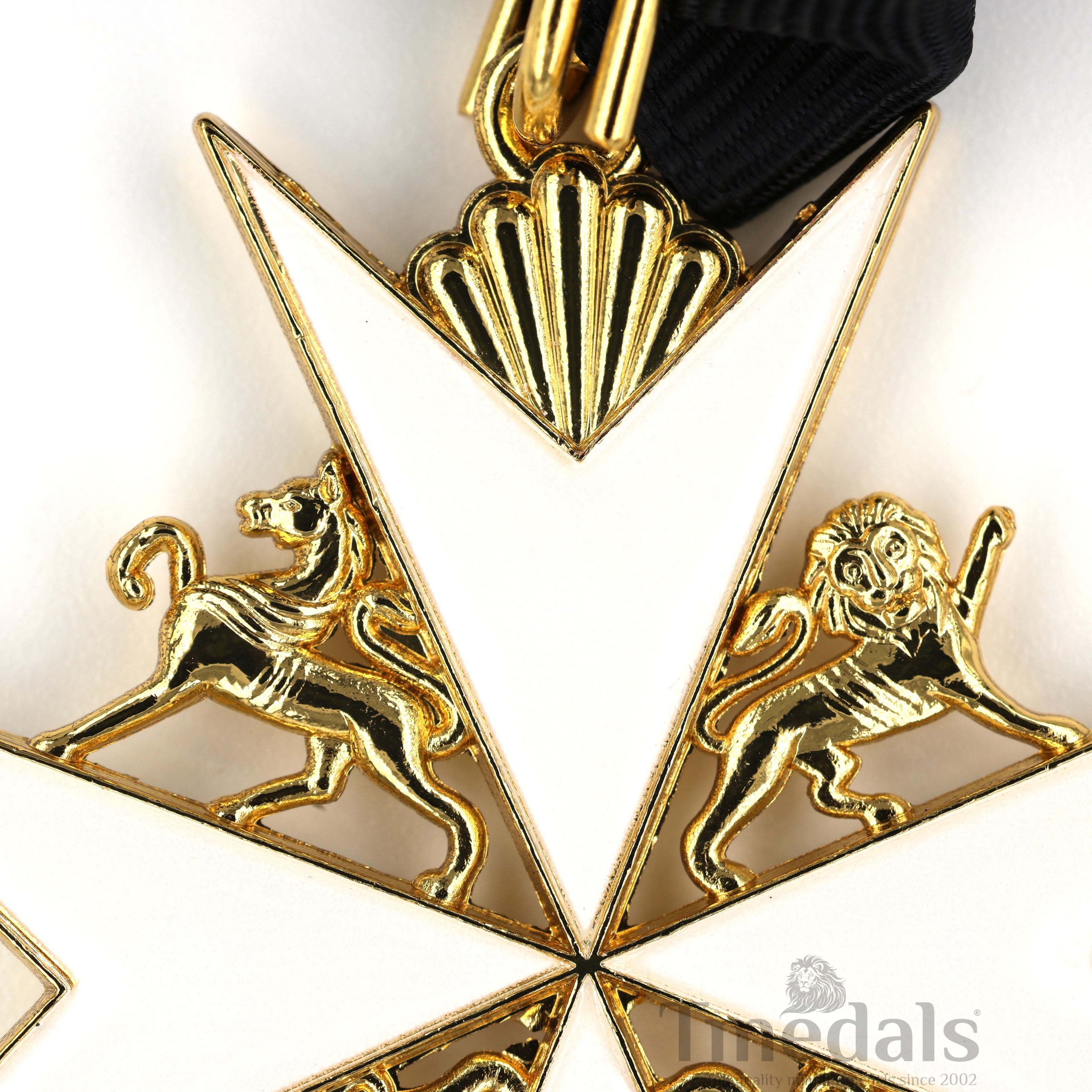 UK Knights Commander's Cross - Order of St. John Medal neck Ribbon Silver detail view 13